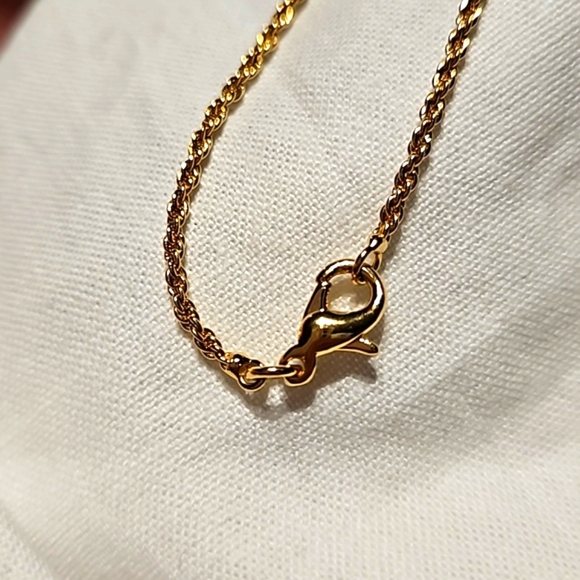 Dior 18k Gold Crystal CD Logo Necklace Vintage - Picture 3 of 5